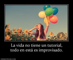 La vida no tiene un tutorial, todo en está es improvisado.