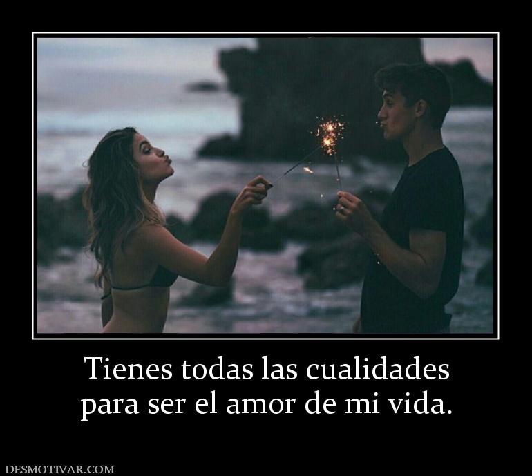 Tienes todas las cualidades para ser el amor de mi vida.