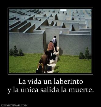La vida un laberinto y la única salida la muerte.