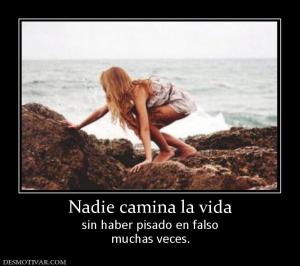 Nadie camina la vida sin haber pisado en falso muchas veces.