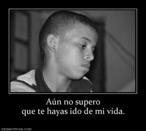 Aún no supero que te hayas ido de mi vida.