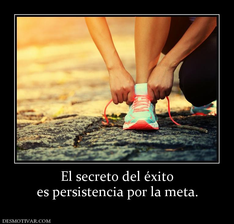 El secreto del éxito es persistencia por la meta.