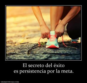 El secreto del éxito es persistencia por la meta.