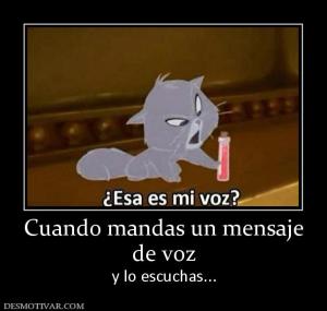Cuando mandas un mensaje de voz y lo escuchas...