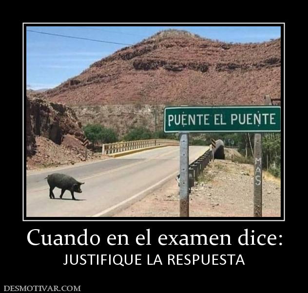 Cuando en el examen dice: JUSTIFIQUE LA RESPUESTA
