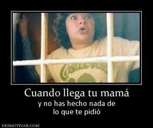 Cuando llega tu mamá y no has hecho nada de lo que te pidió