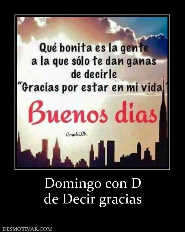 Domingo con D de Decir gracias