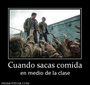 Cuando sacas comida en medio de la clase