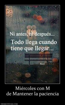 Miércoles con M de Mantener la paciencia