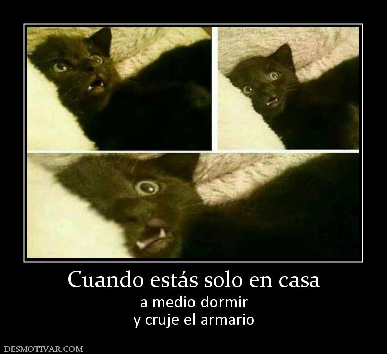 Cuando estás solo en casa a medio dormir y cruje el armario