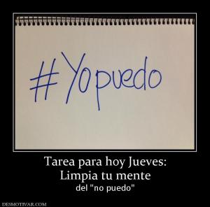 Tarea para hoy Jueves: Limpia tu mente del