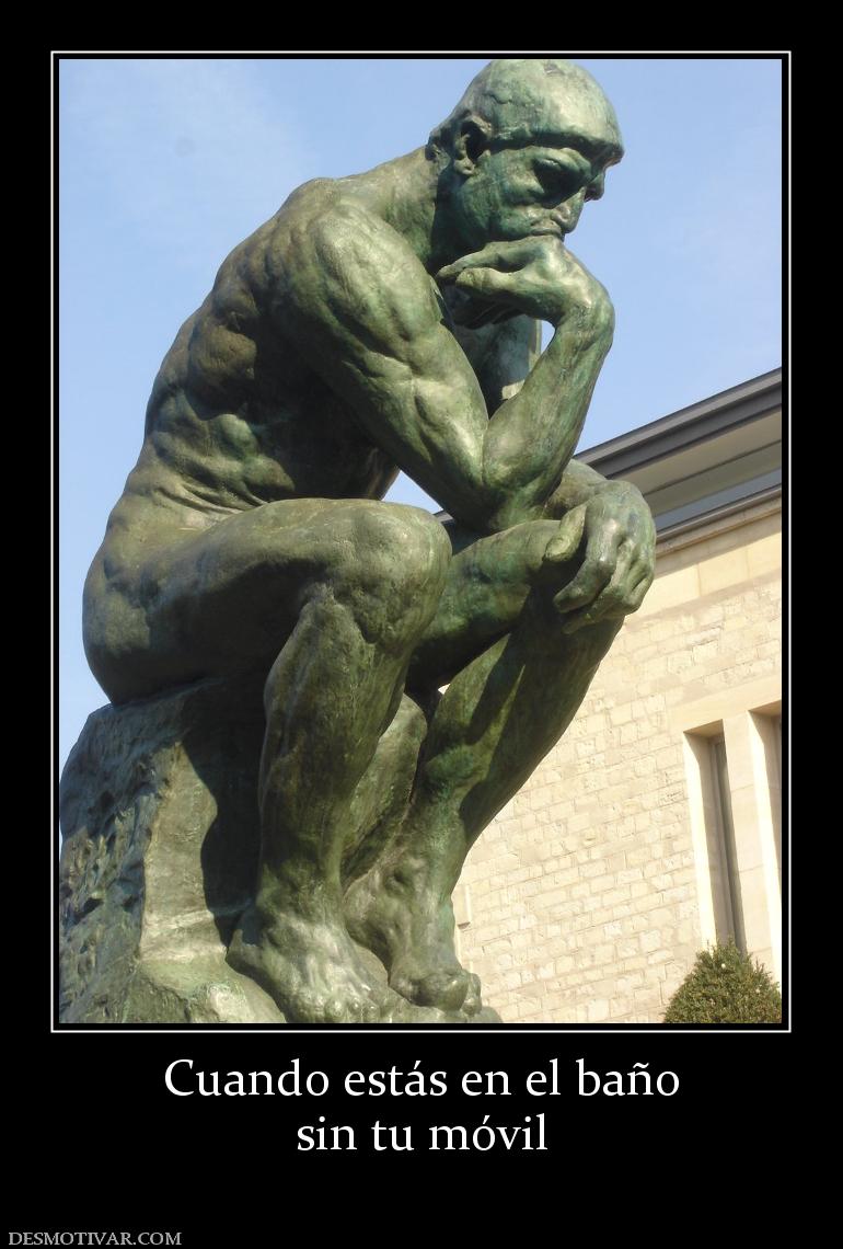 Cuando estás en el baño sin tu móvil