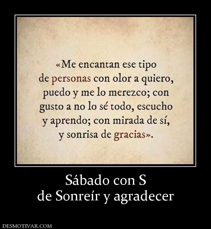 Sábado con S de Sonreír y agradecer