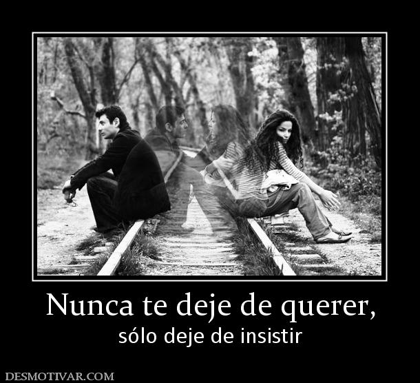 Nunca te deje de querer, sólo deje de insistir
