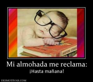 Mi almohada me reclama: ¡Hasta mañana!