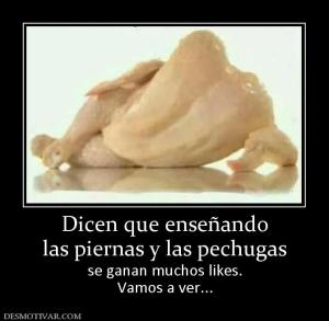 Dicen que enseñando las piernas y las pechugas se ganan muchos likes. Vamos a ver...