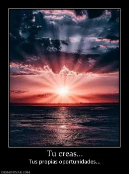 Tu creas... Tus propias oportunidades...