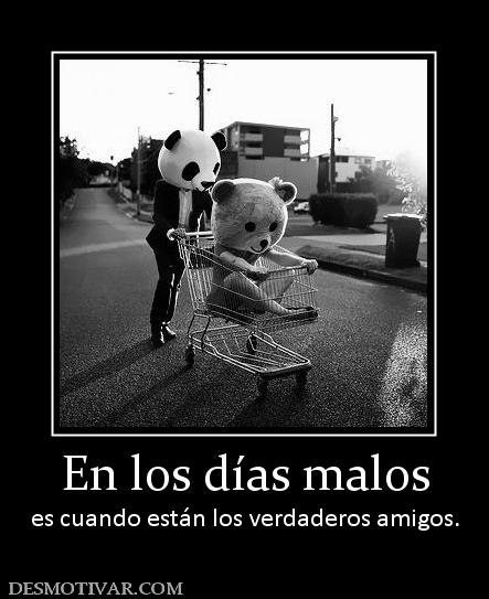 En los días malos es cuando están los verdaderos amigos.
