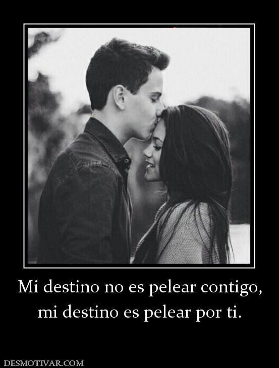 Mi destino no es pelear contigo, mi destino es pelear por ti.