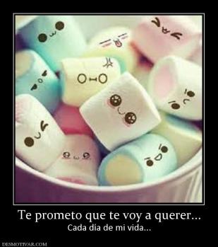 Te prometo que te voy a querer... Cada día de mi vida...