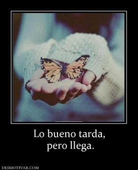 Lo bueno tarda,  pero llega.