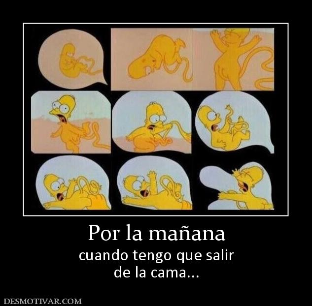 Por la mañana cuando tengo que salir de la cama...