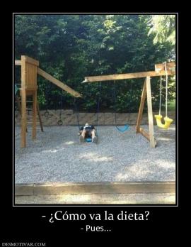- ¿Cómo va la dieta? - Pues...