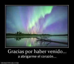 Gracias por haber venido... a abrigarme el corazón...