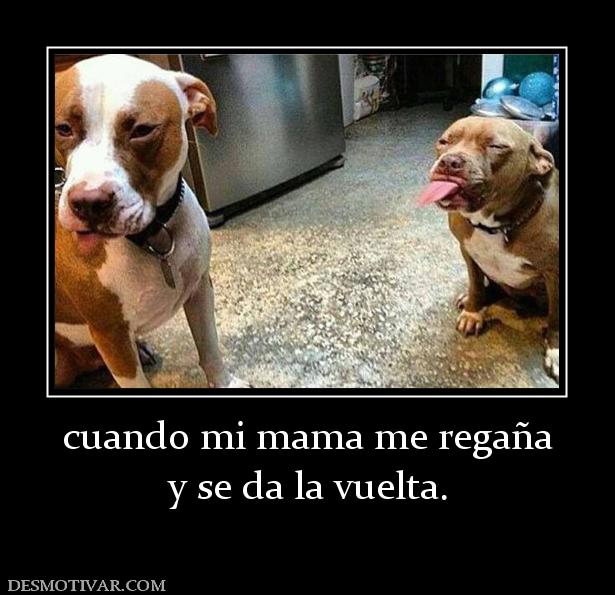 cuando mi mama me regaña y se da la vuelta.