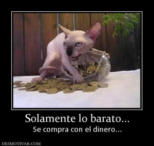 Solamente lo barato... Se compra con el dinero...