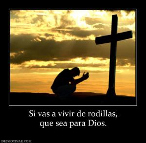 Si vas a vivir de rodillas, que sea para Dios.