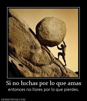 Si no luchas por lo que amas entonces no llores por lo que pierdes.
