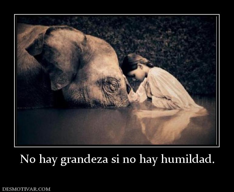 No hay grandeza si no hay humildad.