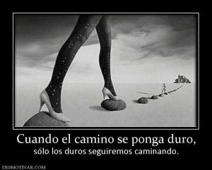 Cuando el camino se ponga duro, sólo los duros seguiremos caminando.