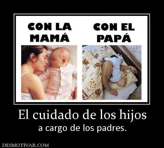 El cuidado de los hijos a cargo de los padres.