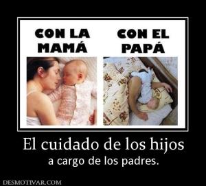 El cuidado de los hijos a cargo de los padres.