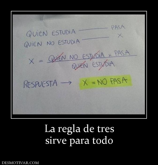 La regla de tres sirve para todo