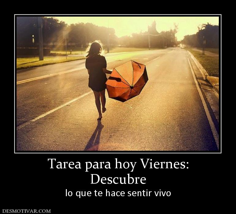 Tarea para hoy Viernes: Descubre lo que te hace sentir vivo