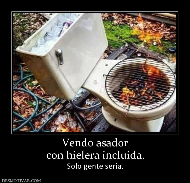 Vendo asador con hielera incluida.  Solo gente seria.