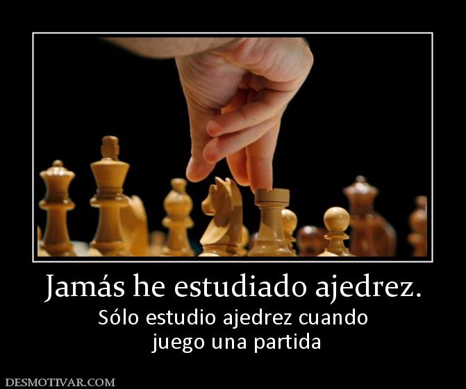 Jamás he estudiado ajedrez. Sólo estudio ajedrez cuando  juego una partida