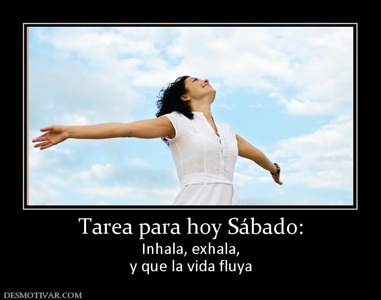 Tarea para hoy Sábado: Inhala, exhala, y que la vida fluya