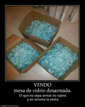 VENDO mesa de vidrio desarmada. El que no sepa armar no opine y no arruine la venta