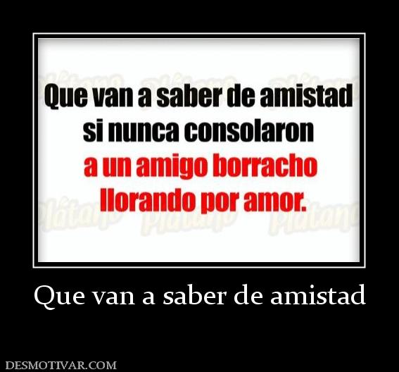 Que van a saber de amistad
