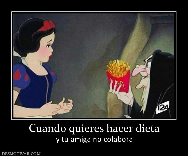 Cuando quieres hacer dieta y tu amiga no colabora