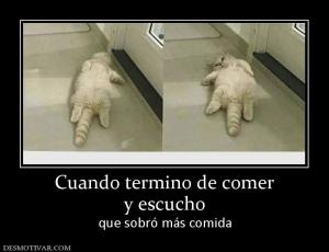 Cuando termino de comer y escucho que sobró más comida