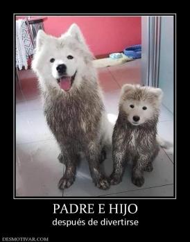 PADRE E HIJO después de divertirse