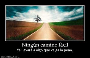 Ningún camino fácil te llevará a algo que valga la pena.
