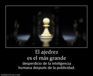 El ajedrez es el más grande desperdicio de la inteligencia humana después de la publicidad.
