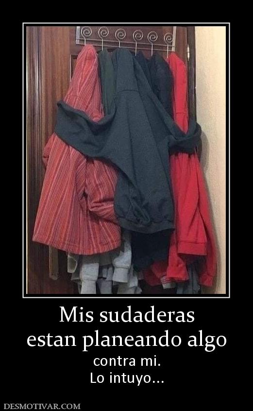 Mis sudaderas estan planeando algo contra mi. Lo intuyo...
