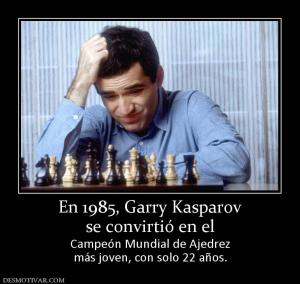 En 1985, Garry Kasparov se convirtió en el Campeón Mundial de Ajedrez más joven, con solo 22 años.